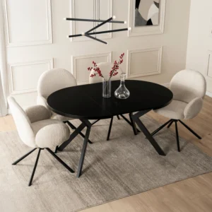 Masă extensibilă LUKAS 100–250 cm Negru