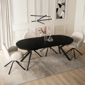 Masă extensibilă LUKAS 100–250 cm Negru