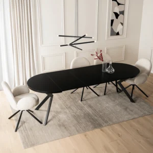 Masă extensibilă LUKAS 100–250 cm Negru