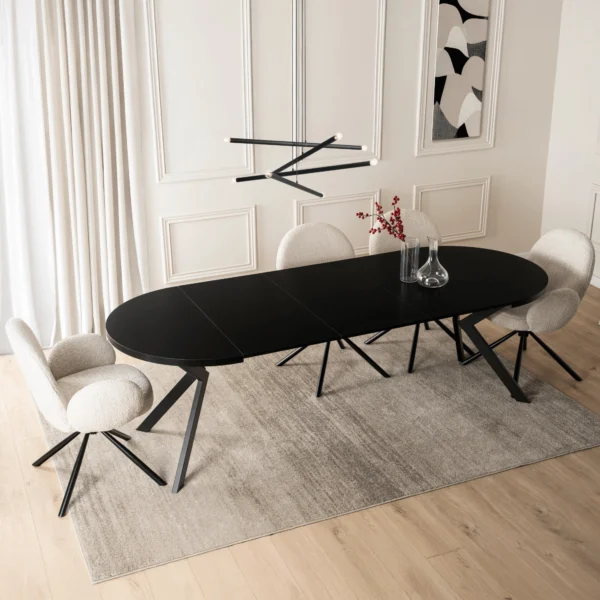 Masă extensibilă LUKAS 100–250 cm Negru