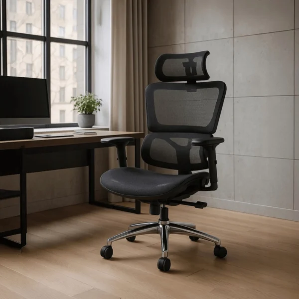 Scaun pivotant ergonomic ROYAL, negru