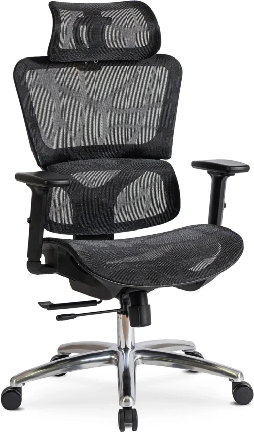 Scaun pivotant ergonomic ROYAL, negru