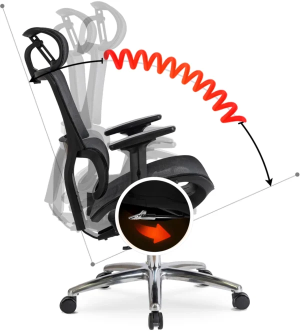 Scaun pivotant ergonomic ROYAL, negru