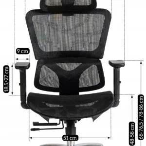 Scaun pivotant ergonomic ROYAL, negru