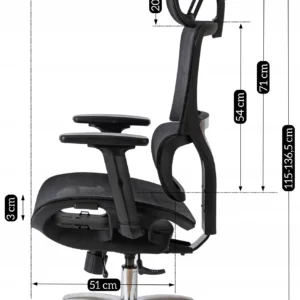 Scaun pivotant ergonomic ROYAL, negru