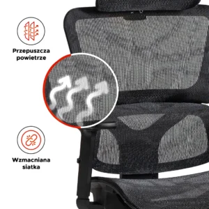 Scaun pivotant ergonomic ROYAL, negru