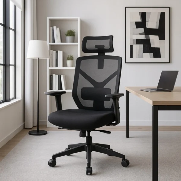 product-2896-0-1 Scaun pivotant ergonomic BENTO negru — MOBILA