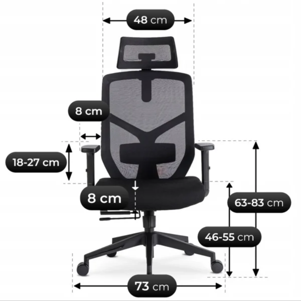 product-2896-12 Scaun pivotant ergonomic BENTO negru — MOBILA