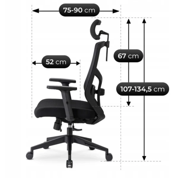 product-2896-13 Scaun pivotant ergonomic BENTO negru — MOBILA
