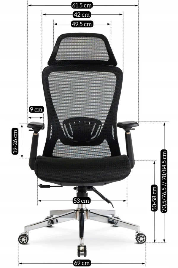 product-2897-15 LITOS Scaun pivotant ergonomic negru — MOBILA