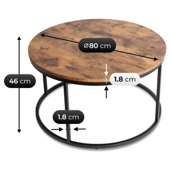 Măsuță laterală TIM MAX din stejar rustic