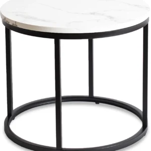 Măsuță CONNY Marmură albă/Negru
