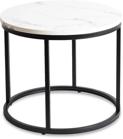 Măsuță CONNY Marmură albă/Negru