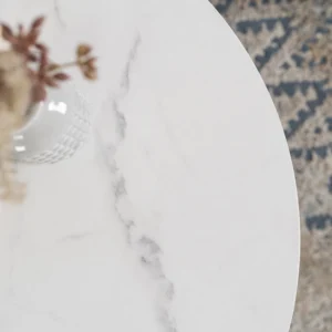 Măsuță CONNY Marmură albă/Negru