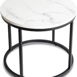 Măsuță CONNY Marmură albă/Negru