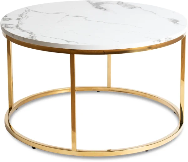 Masă CLIFF MAX Marmură albă/Auriu