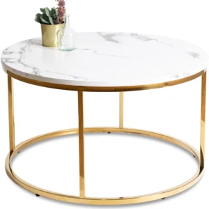 Masă CLIFF MAX Marmură albă/Auriu