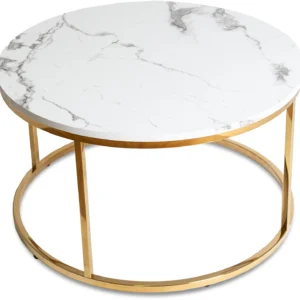 Masă CLIFF MAX Marmură albă/Auriu