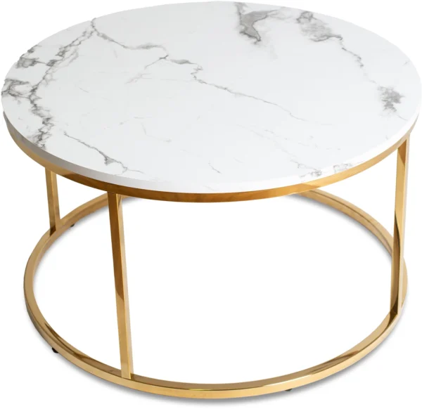 Masă CLIFF MAX Marmură albă/Auriu