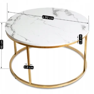 Masă CLIFF MAX Marmură albă/Auriu