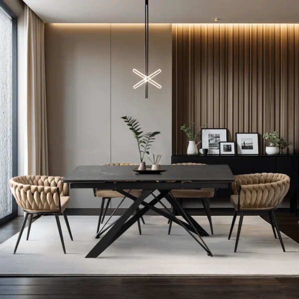 product-2907-0-1 MAXIME Masă extensibilă din ceramică 160-240 cm Marmură neagră