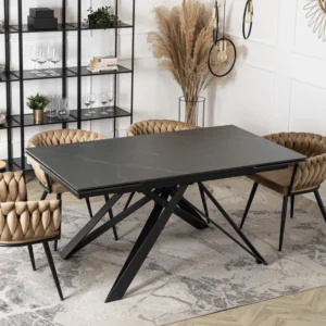 product-2907-1 MAXIME Masă extensibilă din ceramică 160-240 cm Marmură neagră