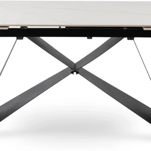 Masă extensibilă din ceramică VICTOR 160-240 cm Marmură albă/Negru