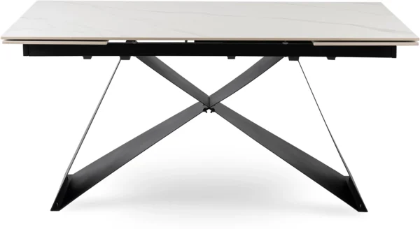 Masă extensibilă din ceramică VICTOR 160-240 cm Marmură albă/Negru