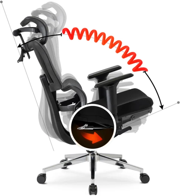 Scaun pivotant ergonomic DELSIN, negru