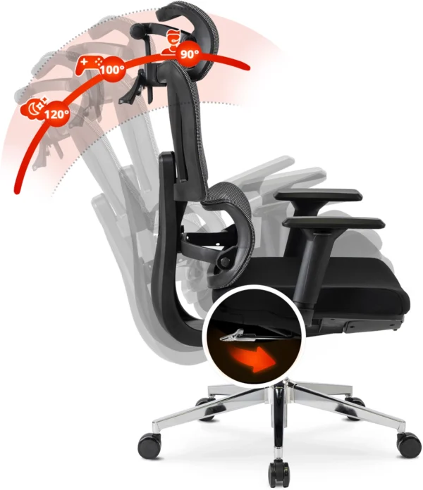 Scaun pivotant ergonomic DELSIN, negru