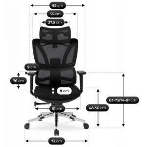 Scaun pivotant ergonomic DELSIN, negru