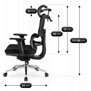Scaun pivotant ergonomic DELSIN, negru