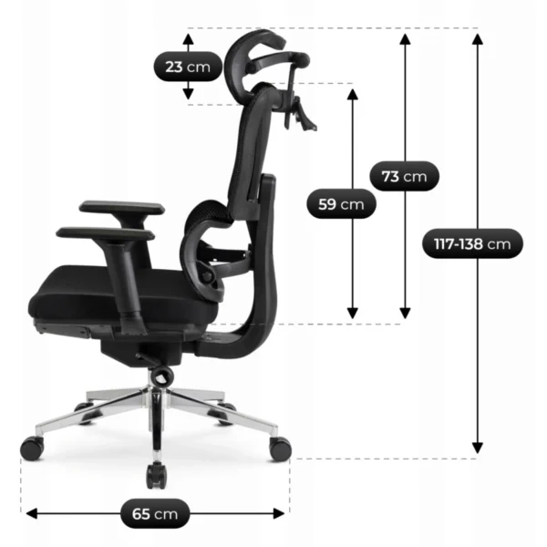 Scaun pivotant ergonomic DELSIN, negru