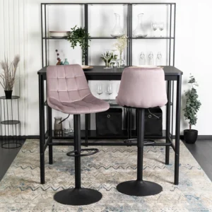 Hocker ARCOS 2 Velur roz — MOBILA