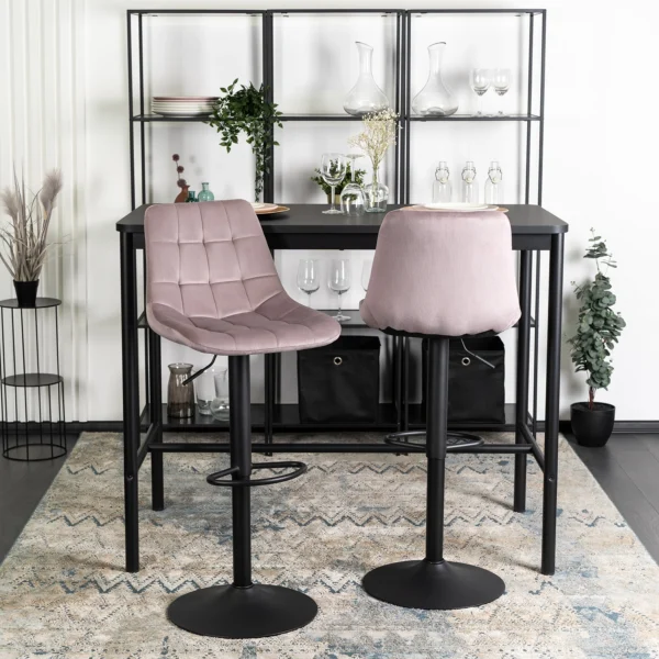 Hocker ARCOS 2 Velur roz — MOBILA
