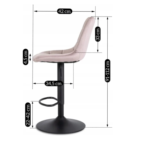 Hocker ARCOS 2 Velur roz — MOBILA
