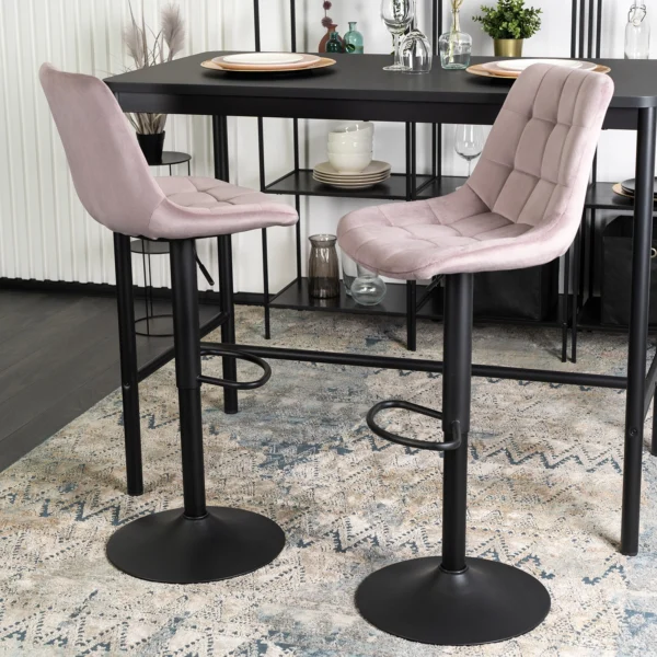 Hocker ARCOS 2 Velur roz — MOBILA
