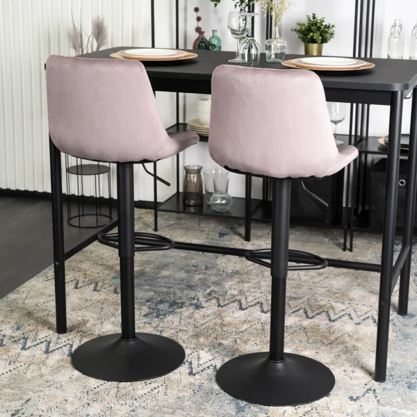 Hocker ARCOS 2 Velur roz — MOBILA
