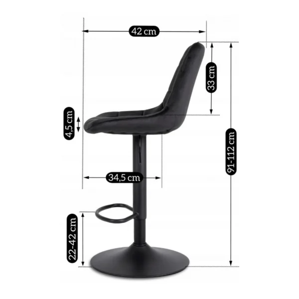 product-2923-6 ARCOS 2 Hocker Velur negru — MOBILA
