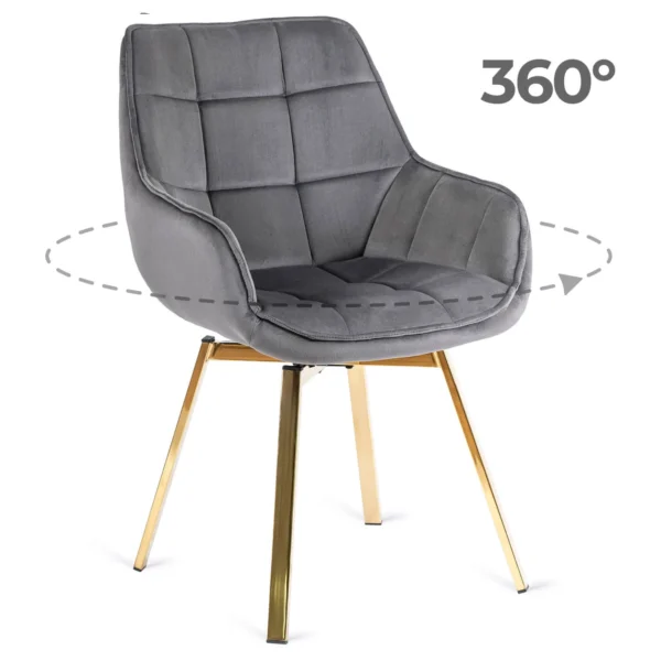 Scaun pivotant MIA, velur gri