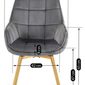 Scaun pivotant MIA, velur gri