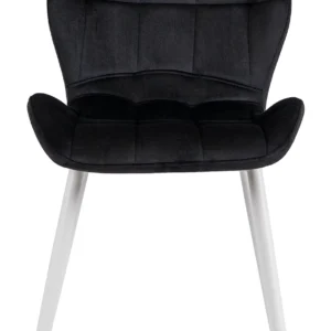 product-2929-5 Scaun LUCKY negru cu picioare albe din velur