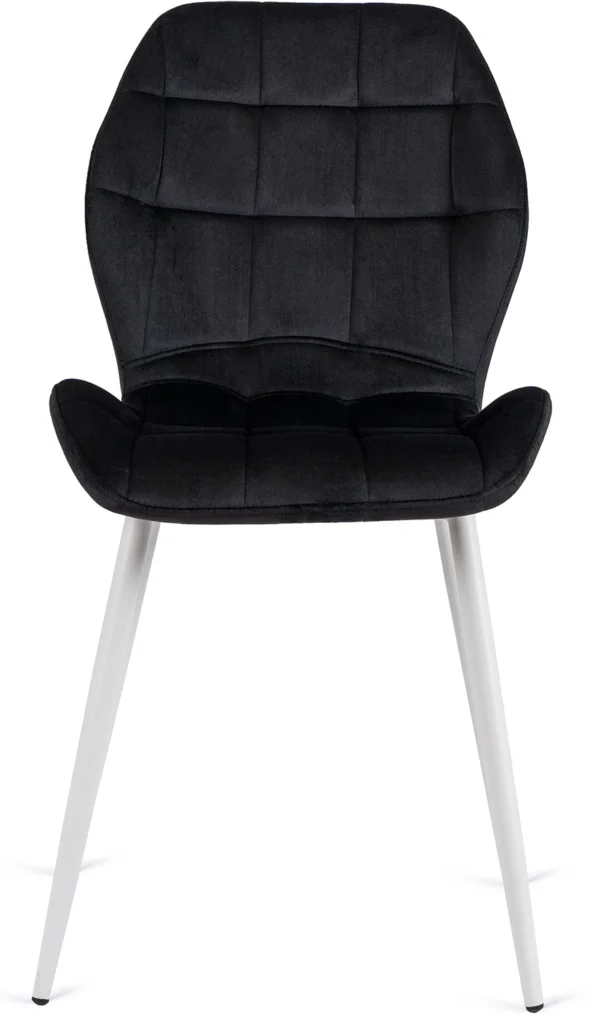 product-2929-5 Scaun LUCKY negru cu picioare albe din velur