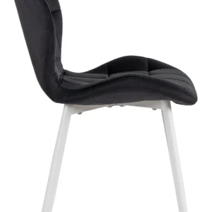 product-2929-6 Scaun LUCKY negru cu picioare albe din velur