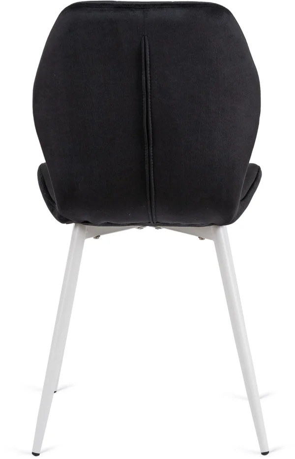 product-2929-7 Scaun LUCKY negru cu picioare albe din velur