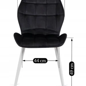 product-2929-8 Scaun LUCKY negru cu picioare albe din velur