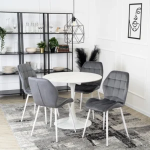 product-2930-0-1 Scaun LUCKY Gri cu picioare din catifea albă — MOBILA