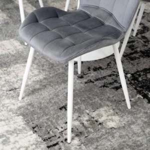product-2930-2 Scaun LUCKY Gri cu picioare din catifea albă — MOBILA