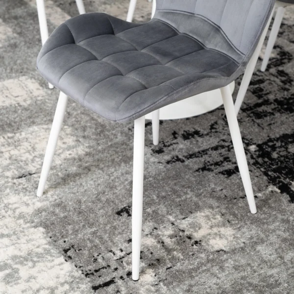 product-2930-2 Scaun LUCKY Gri cu picioare din catifea albă — MOBILA
