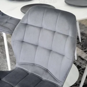 product-2930-3 Scaun LUCKY Gri cu picioare din catifea albă — MOBILA